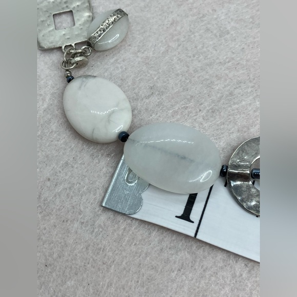 Silpada 925 Sterling Silver Howlite Jade Toggle Clasp Bracelet | B1946  Retired - Picture 9 of 10